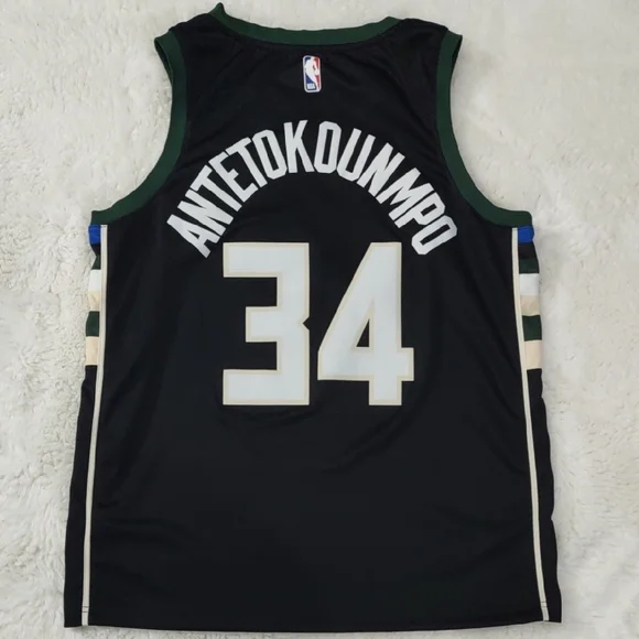 NBA Nike Black and Green Bucks Jersey - Picture 15 of 17